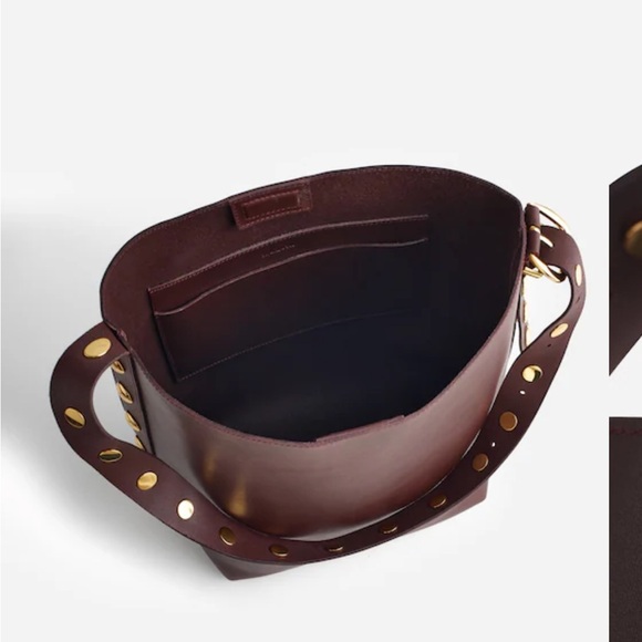 Madewell The Essential Bucket Tote Leather Bag Chocolate Raisin 